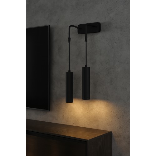 Serena 2'li Dekoratif Siyah Metal Modern Duvar Aplik İç Mekan (GÜNIŞIĞI LED AMPULLER DAHİLDİR...)