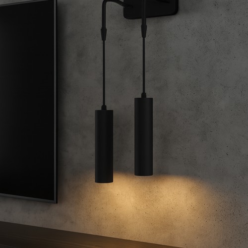 Serena 2'li Dekoratif Siyah Metal Modern Duvar Aplik İç Mekan (GÜNIŞIĞI LED AMPULLER DAHİLDİR...)