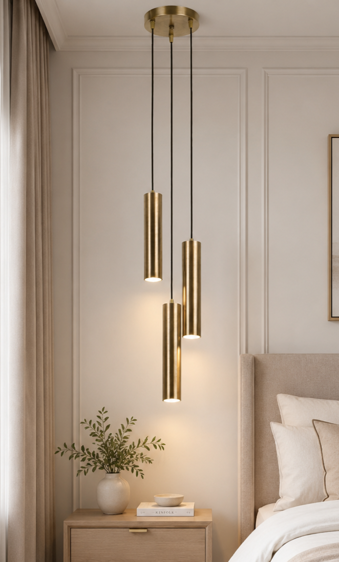 Serena 3'lü Dekoratif Eskitme Kaplama Metal Tavan Sarkıt Modern Avize (GÜN IŞIĞI LED AMPULLER DAHİLDİR...)