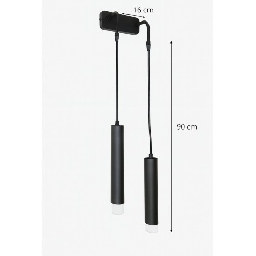 Sarissa 2'li Dekoratif Siyah Metal Modern Duvar Aplik İç Mekan (GÜNIŞIĞI LED AMPULLER DAHİLDİR...)