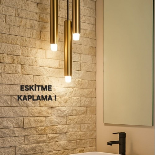 Sarissa 3'lü Dekoratif Eskitme Kaplama Metal Tavan Sarkıt Modern Avize (GÜN IŞIĞI LED AMPULLER DAHİLDİR...)