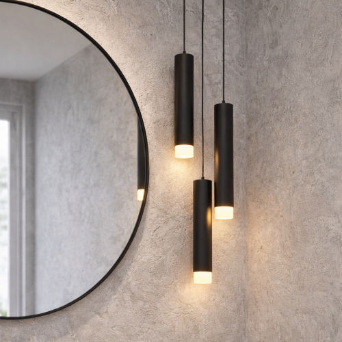 Sarissa 3'lü Dekoratif Siyah Metal Tavan Sarkıt Modern Avize (GÜN IŞIĞI LED AMPULLER DAHİLDİR...)