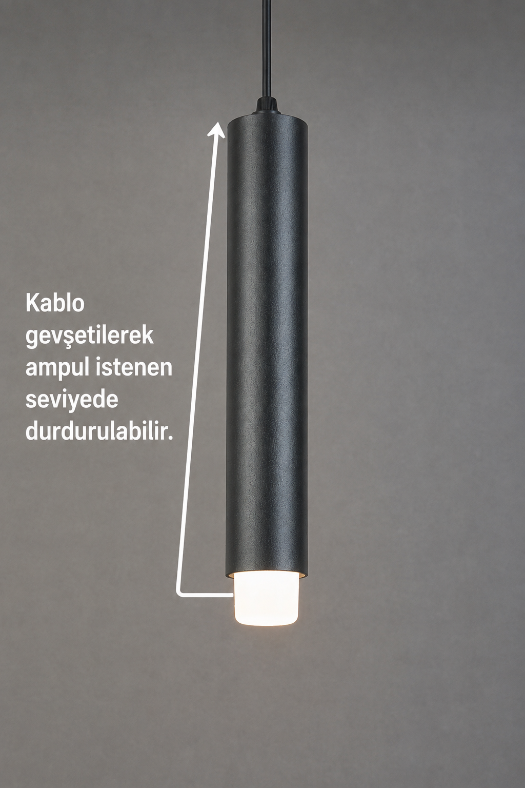 Sarissa Dekoratif Metal Tavan Sarkıt Tekli Siyah Modern Avize İç Mekan (GÜNIŞIĞI LED AMPUL DAHİLDİR...)