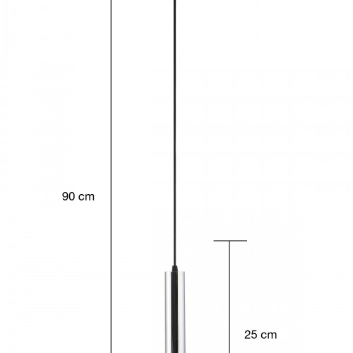 Sarissa Dekoratif Krom Kaplama Modern Metal Tavan Sarkıt Tekli Avize (GÜNIŞIĞI LED AMPUL DAHİLDİR...)