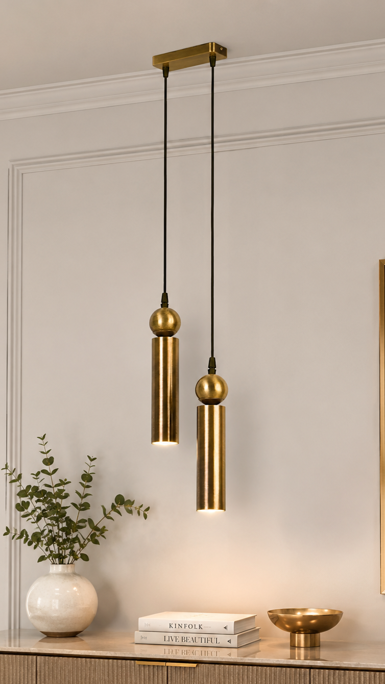 Sparg 2'li Dekoratif Eskitme Kaplama Metal Tavan Sarkıt Modern Avize (GÜN IŞIĞI LED AMPULLER DAHİLDİR...)