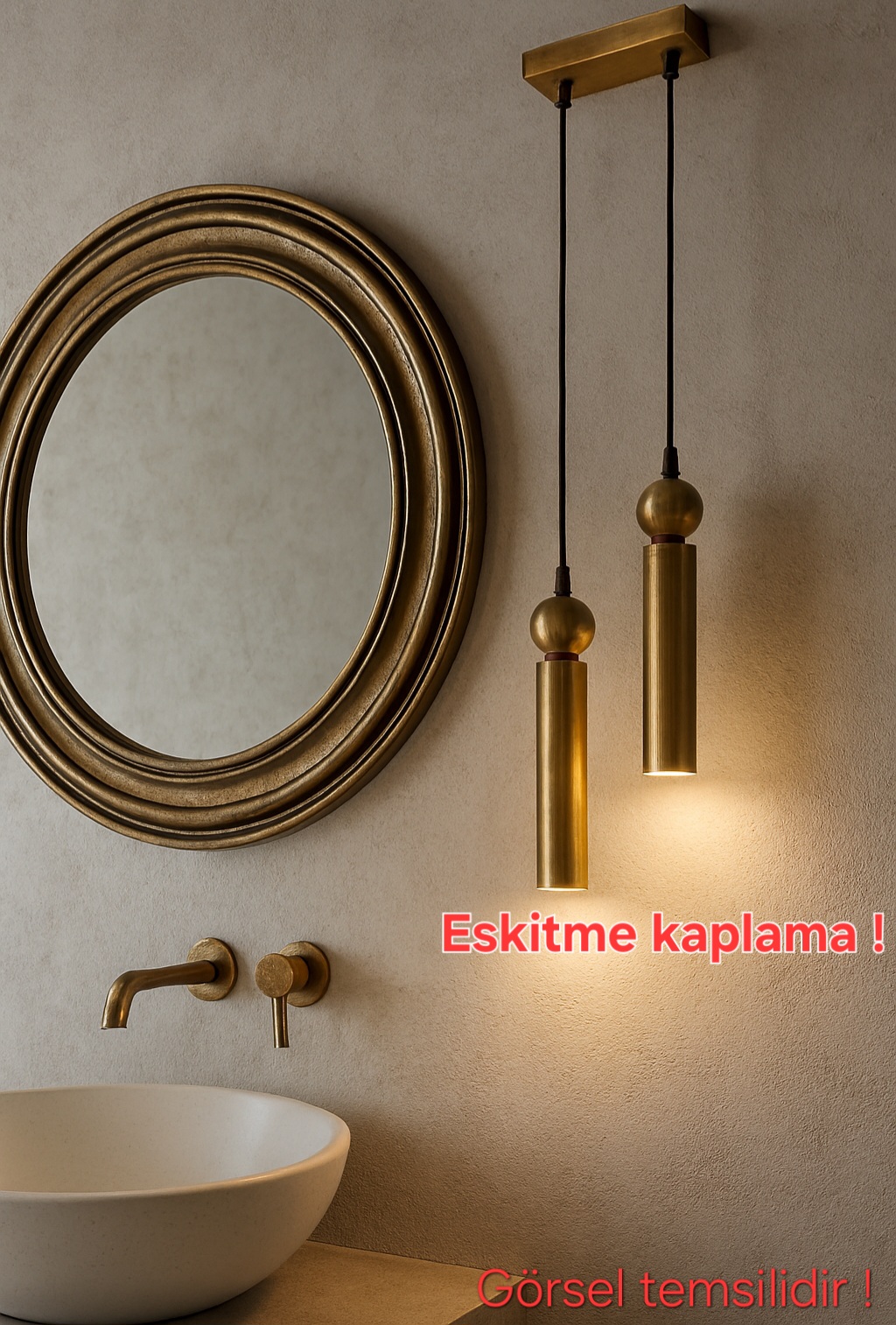 Sparg 2'li Dekoratif Eskitme Kaplama Metal Tavan Sarkıt Modern Avize (GÜN IŞIĞI LED AMPULLER DAHİLDİR...)