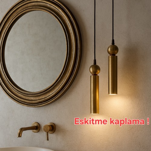 Sparg 2'li Dekoratif Eskitme Kaplama Metal Tavan Sarkıt Modern Avize (GÜN IŞIĞI LED AMPULLER DAHİLDİR...)