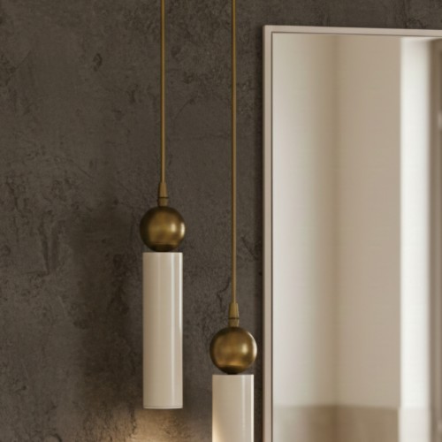 Sparg 2'li Dekoratif Krem & Eskitme Metal Tavan Sarkıt Modern Avize (GÜN IŞIĞI LED AMPULLER DAHİLDİR...)