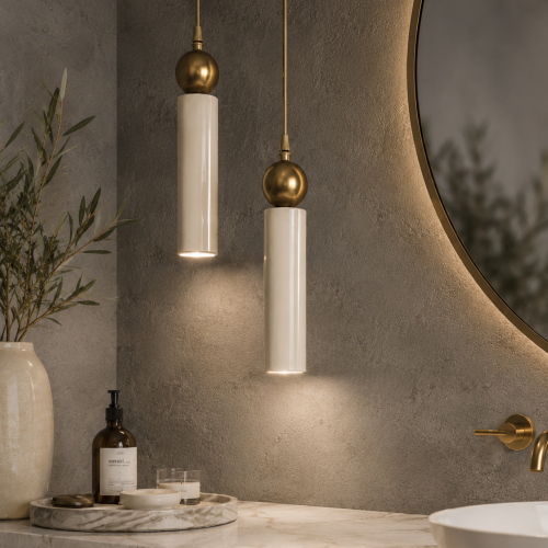 Sparg 2'li Dekoratif Krem & Eskitme Metal Tavan Sarkıt Modern Avize (GÜN IŞIĞI LED AMPULLER DAHİLDİR...)