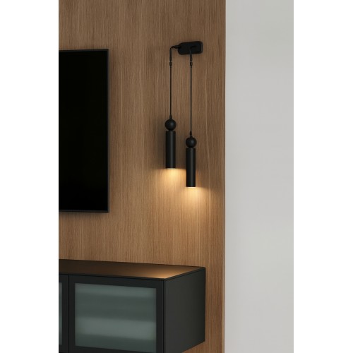 Sparg 2'li Dekoratif Siyah Metal Modern Duvar Aplik İç Mekan (GÜNIŞIĞI LED AMPULLER DAHİLDİR...)