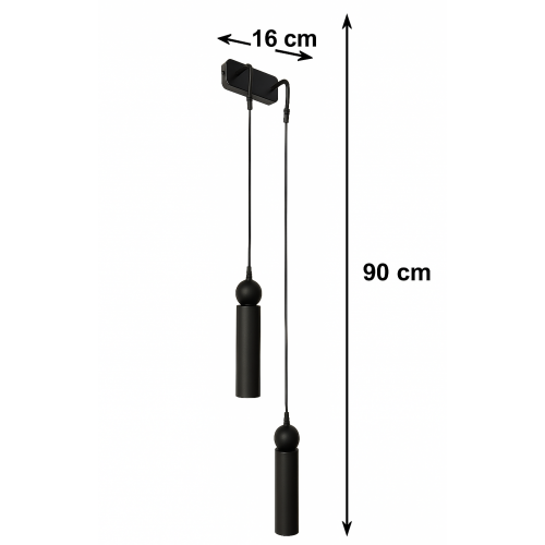 Sparg 2'li Dekoratif Siyah Metal Modern Duvar Aplik İç Mekan (GÜNIŞIĞI LED AMPULLER DAHİLDİR...)