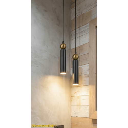 Sparg 2'li Dekoratif Siyah & Eskitme Metal Tavan Sarkıt Modern Avize (GÜN IŞIĞI LED AMPULLER DAHİLDİR...)