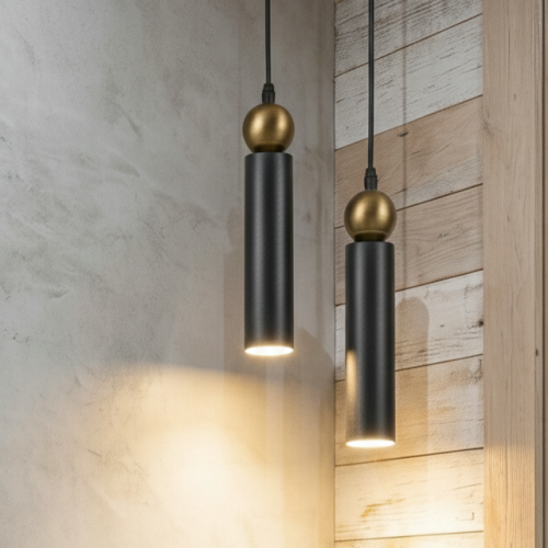 Sparg 2'li Dekoratif Siyah & Eskitme Metal Tavan Sarkıt Modern Avize (GÜN IŞIĞI LED AMPULLER DAHİLDİR...)