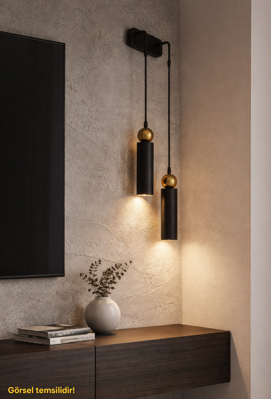 Sparg 2'li Dekoratif Siyah & Eskitme Metal Modern Duvar Aplik İç Mekan (GÜNIŞIĞI LED AMPULLER DAHİLDİR...)