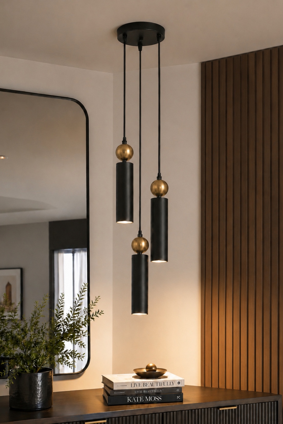 Sparg 3'lü Dekoratif Siyah & Eskitme Metal Tavan Sarkıt Modern Avize (GÜN IŞIĞI LED AMPULLER DAHİLDİR...)