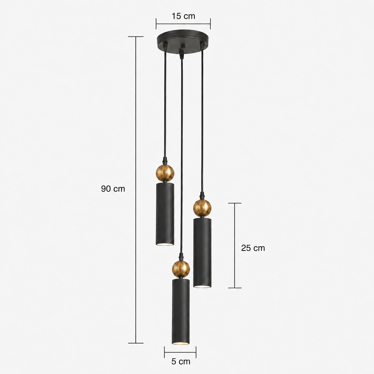 Sparg 3'lü Dekoratif Siyah & Eskitme Metal Tavan Sarkıt Modern Avize (GÜN IŞIĞI LED AMPULLER DAHİLDİR...)