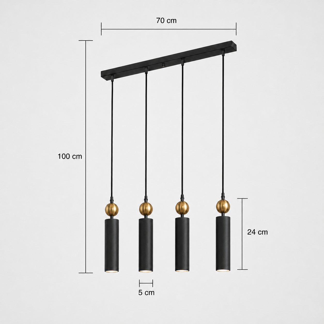 Sparg 4'lü Dekoratif Siyah & Eskitme Metal Tavan Sarkıt Modern Avize (GÜN IŞIĞI LED AMPULLER DAHİLDİR...)