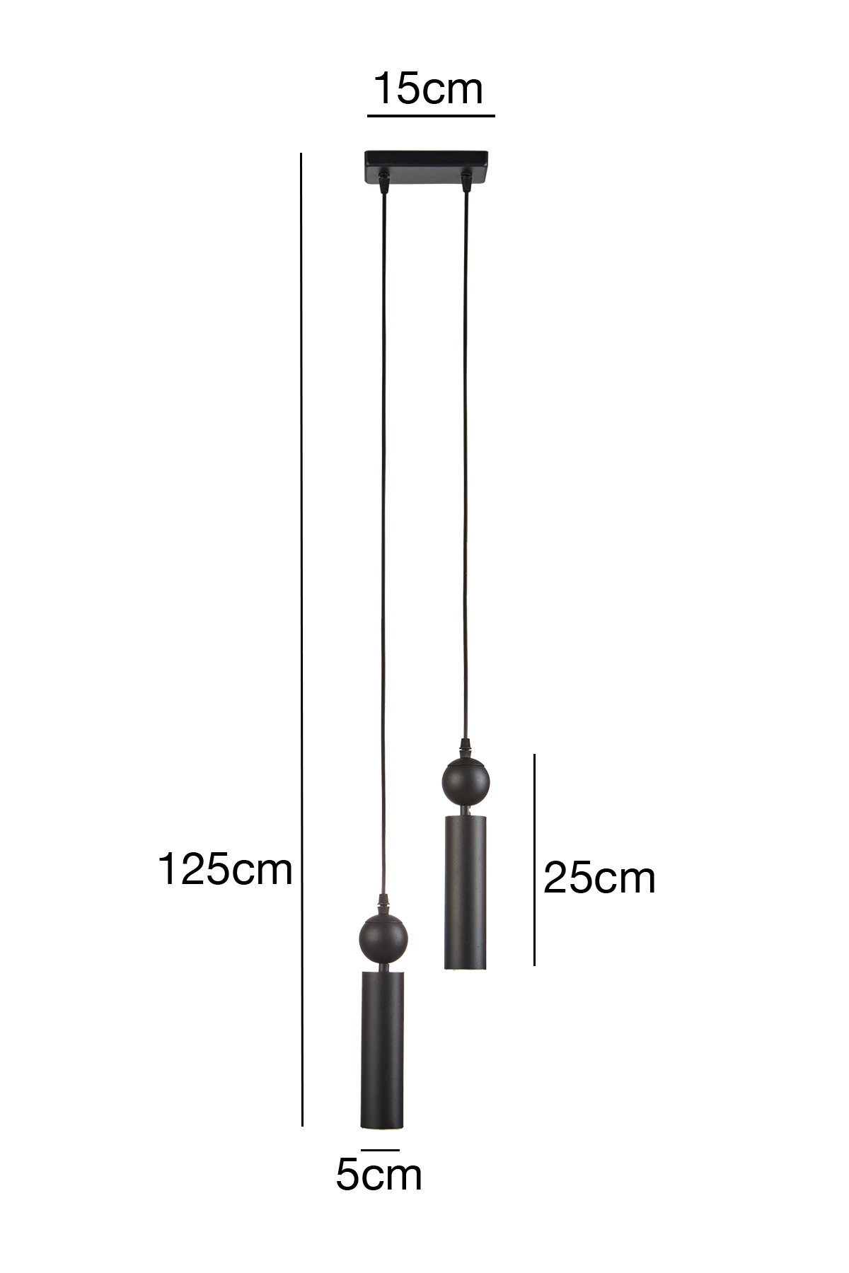Sparg 2'li Dekoratif Siyah Metal Tavan Sarkıt Modern Avize (GÜN IŞIĞI LED AMPULLER DAHİLDİR...)