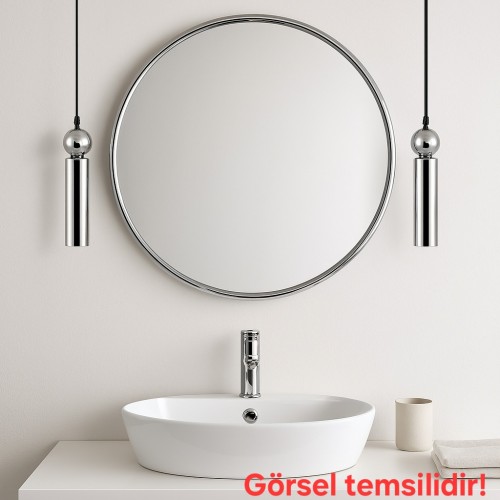 Sparg Dekoratif Krom Kaplama Modern Metal Tavan Sarkıt Tekli Avize (GÜNIŞIĞI LED AMPUL DAHİLDİR...)