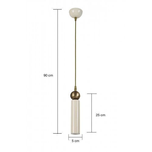 Sparg Dekoratif Krem & Eskitme Modern Metal Tavan Sarkıt Tekli Avize (GÜNIŞIĞI LED AMPUL DAHİLDİR...)