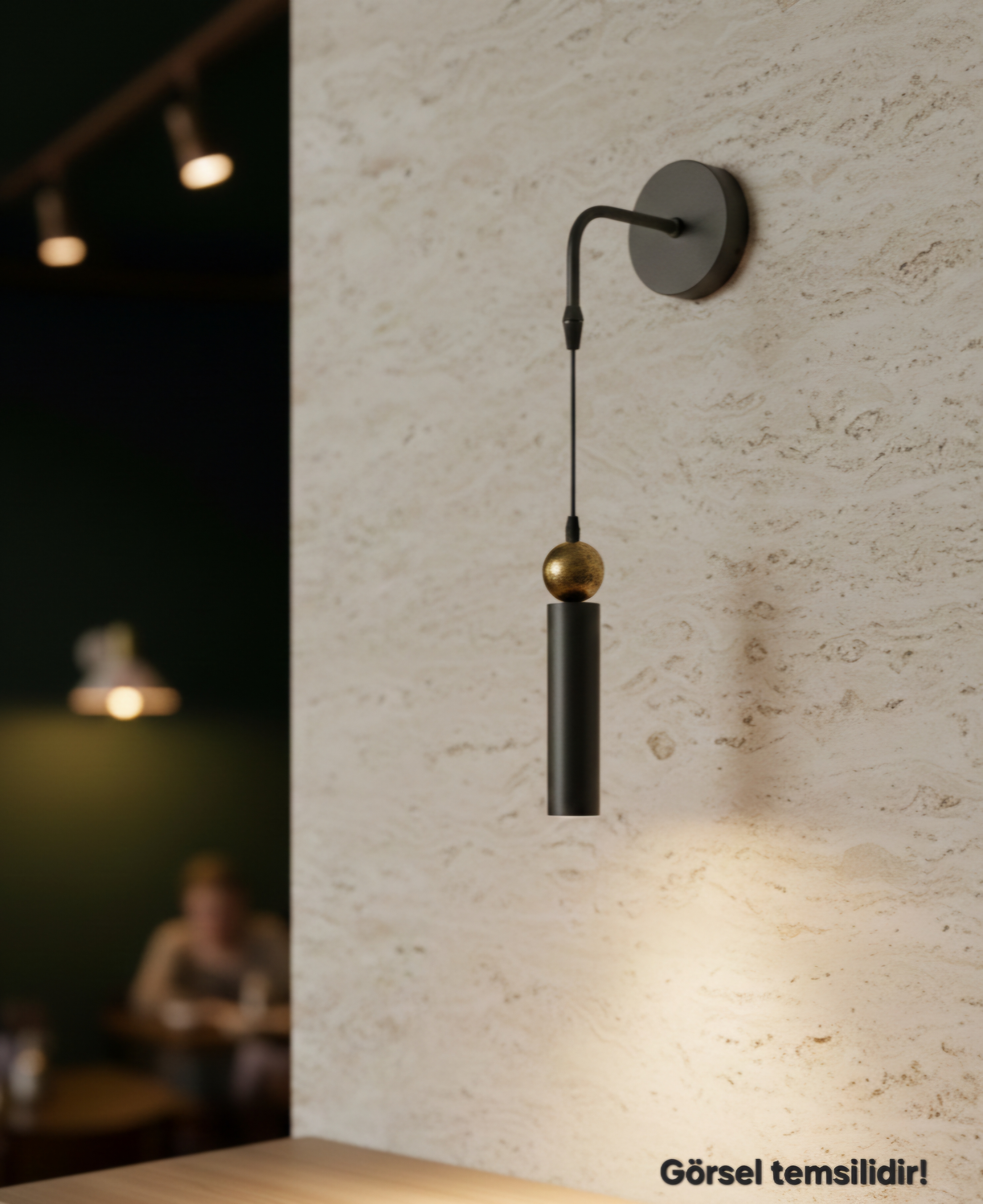 Sparg Tekli Dekoratif Siyah & Eskitme Metal Modern Duvar Aplik İç Mekan (GÜNIŞIĞI LED AMPUL DAHİLDİR...)