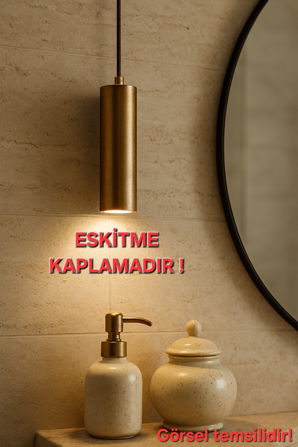 Serena Dekoratif Eskitme Kaplama Modern Metal Tavan Sarkıt Tekli Avize (GÜNIŞIĞI LED AMPUL DAHİLDİR...)