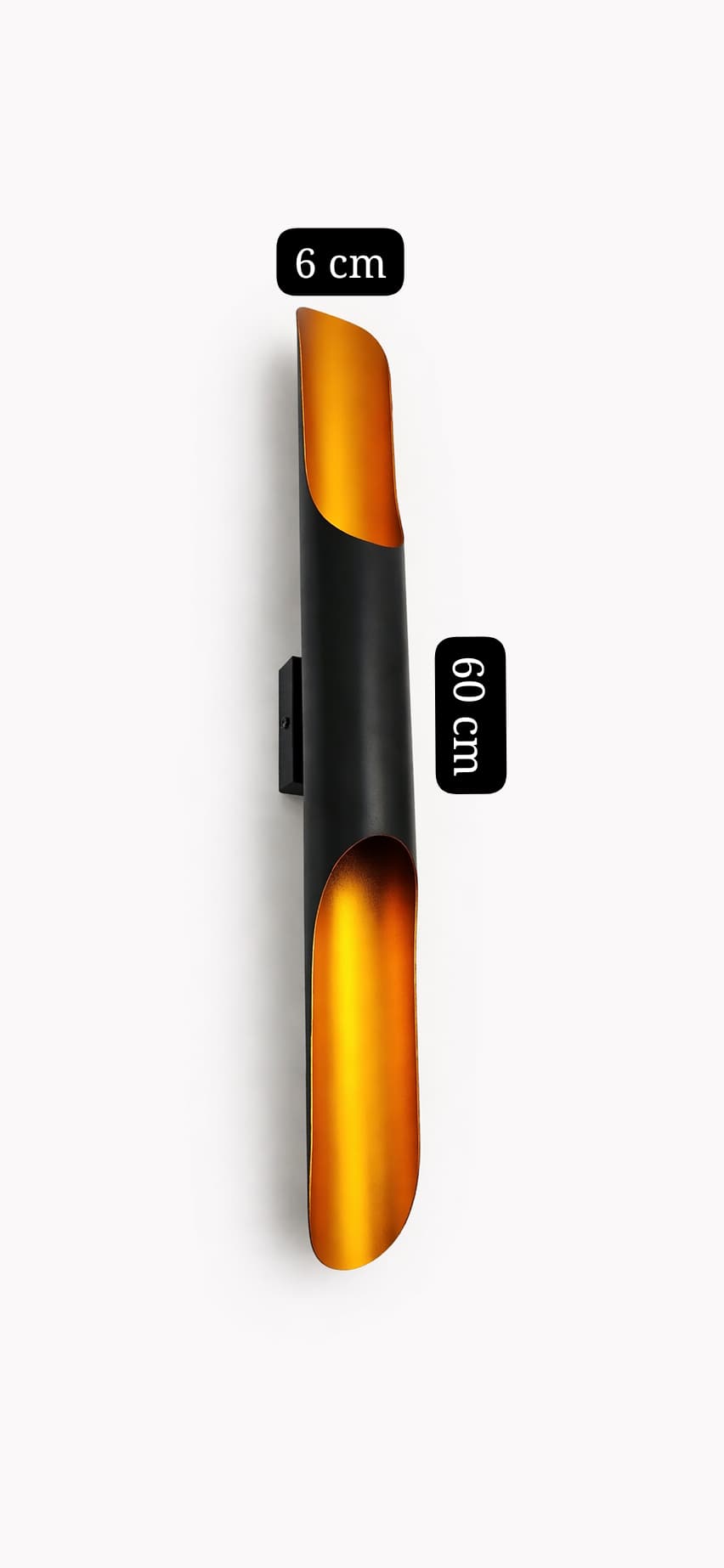 FAGOT Dekoratif Siyah & Amber Metal Modern Duvar Aplik İç Mekan