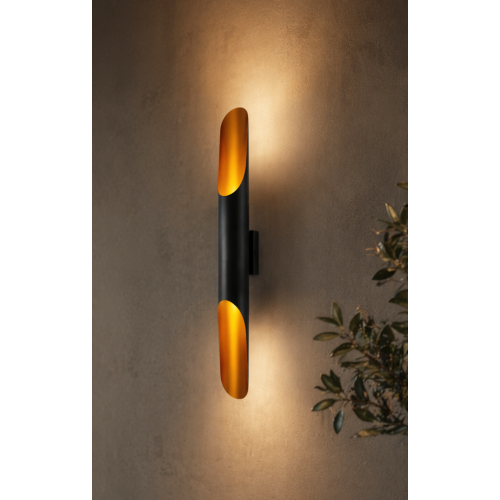 FAGOT Dekoratif Siyah & Amber Metal Modern Duvar Aplik İç Mekan