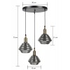 LY8004-3 Dekoratif 3'lü Füme Cam Sarkıt Modern İç Mekan