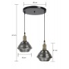 LY8004-2 Dekoratif 2'li İthal Füme Cam Sarkıt Modern İç Mekan