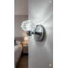 Piko Dekoratif Camlı Metal Krom Gövde Duvar Aplik ( G4 DUYLU BEYAZ LED AMPUL DAHİLDİR!!!)