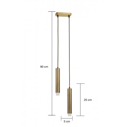 Sarissa 2'li Dekoratif Eskitme Kaplama Metal Tavan Sarkıt Modern Avize (GÜNIŞIĞI LED AMPULLER DAHİLDİR...)